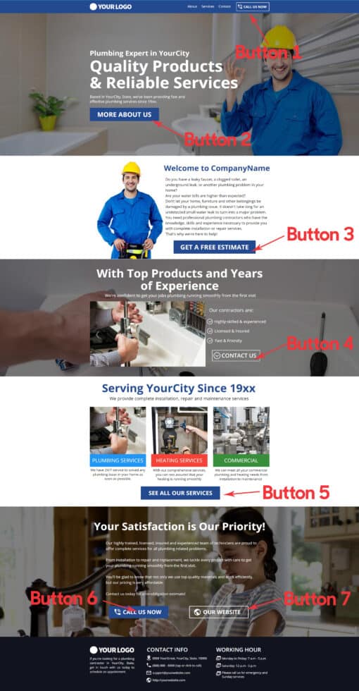 Plumbing Contractor Landing Page